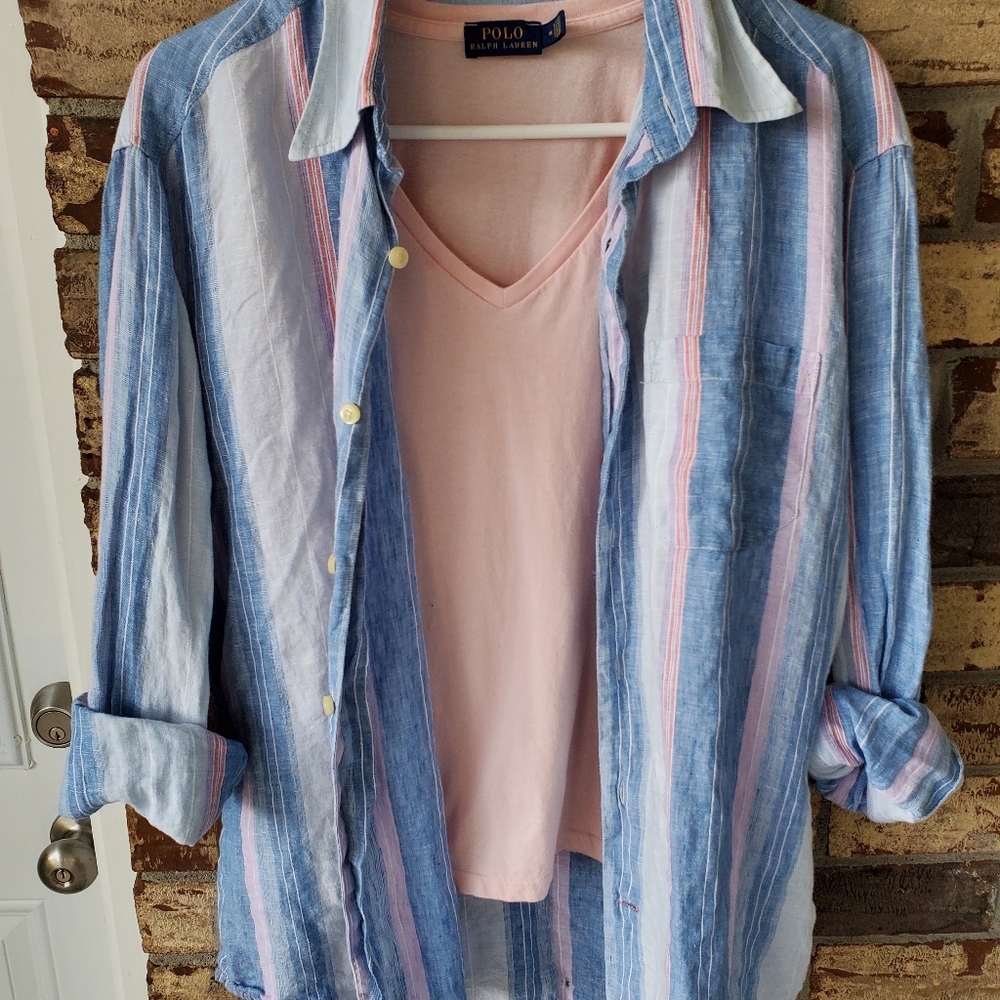 Tommy Bahama striped oversized button down